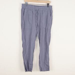 Kut From The Kloth Blue Gray Linen Blend Crop Ankle Pants Womens Sz 14